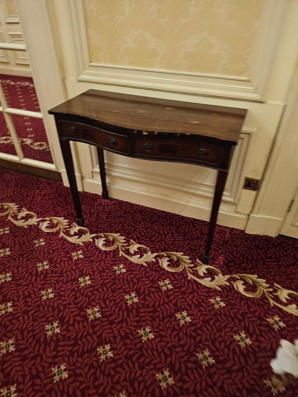 Lot 71: Federal Style Mahogany Serpentine Front Console Table