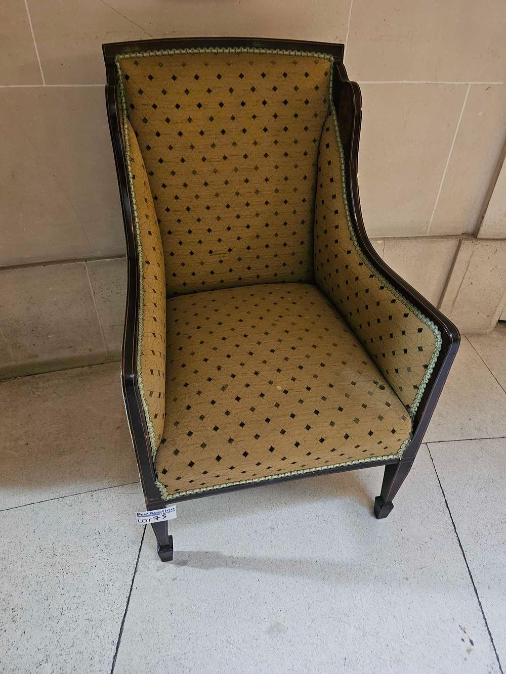 Lot 75: Neoclassical Style Upholstered Armchair
