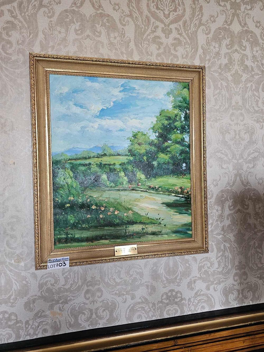 Lot 103: A Mid-20th Century Impasto Landscape Oil Painting