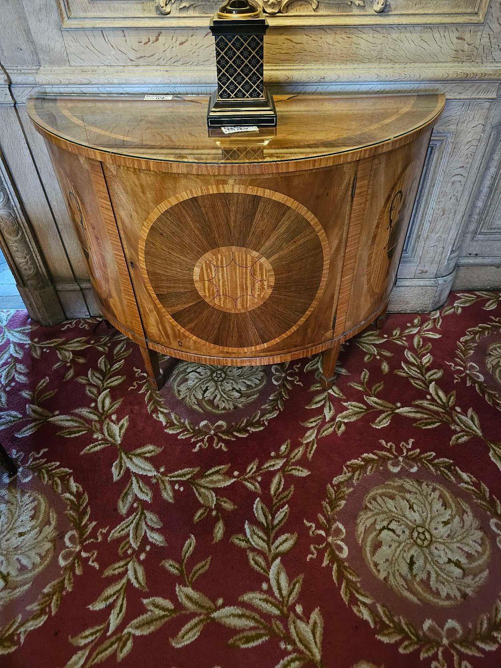 Lot 117: A Baker Historic Charleston Demilune Inlaid Mahogany Cabinet