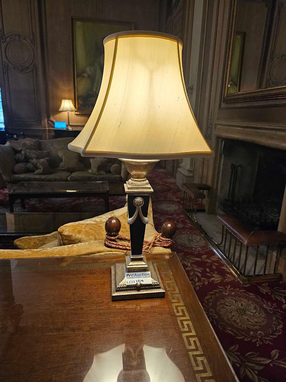 Lot 124: A Pair of Hollywood Regency Bronze and Marble Table Lamps