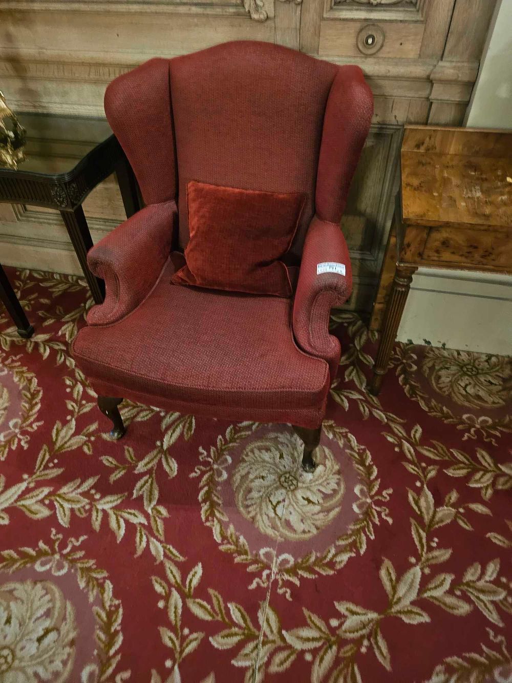 Lot 141: A Queen Anne Style Wingback Armchair