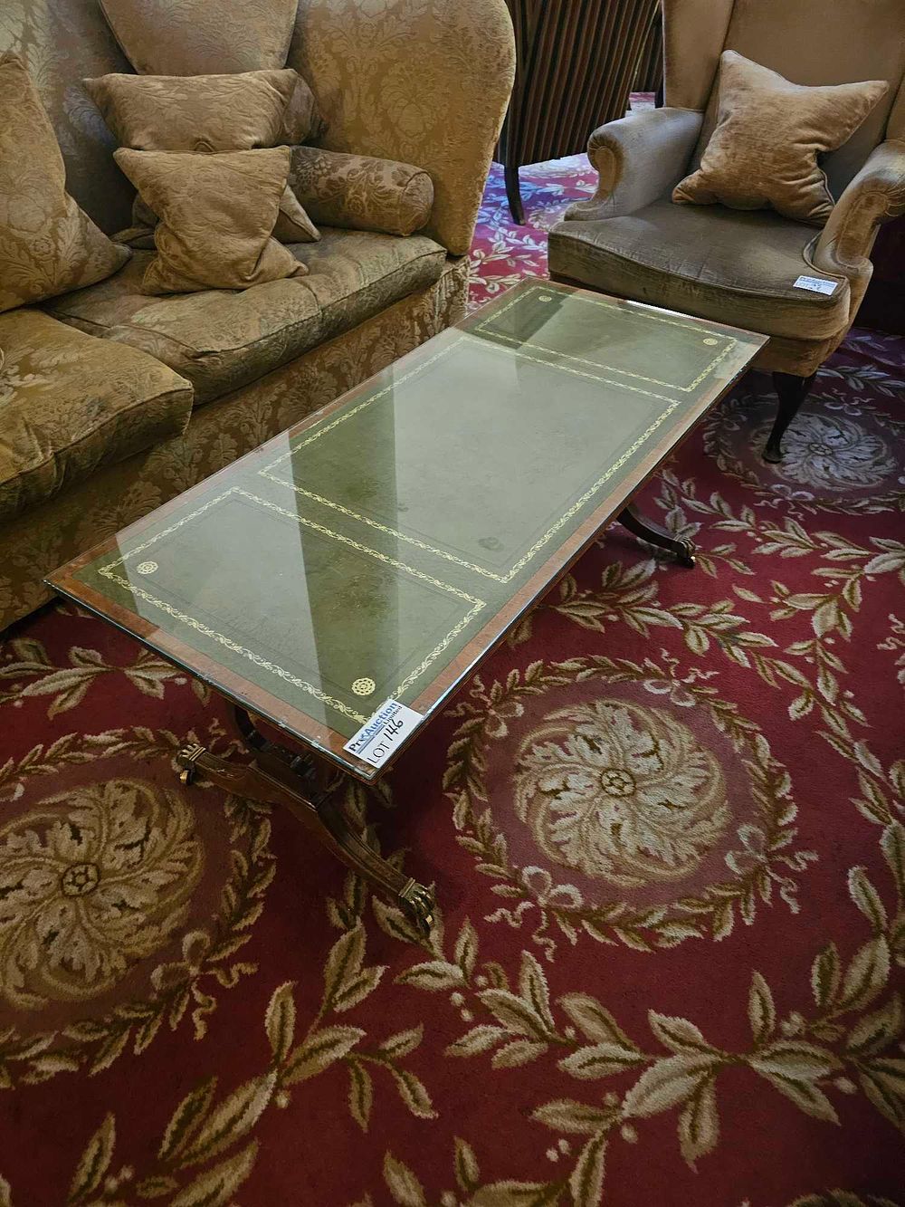 Lot 146: A Regency Style Mahogany and Leather-Top Coffee Table