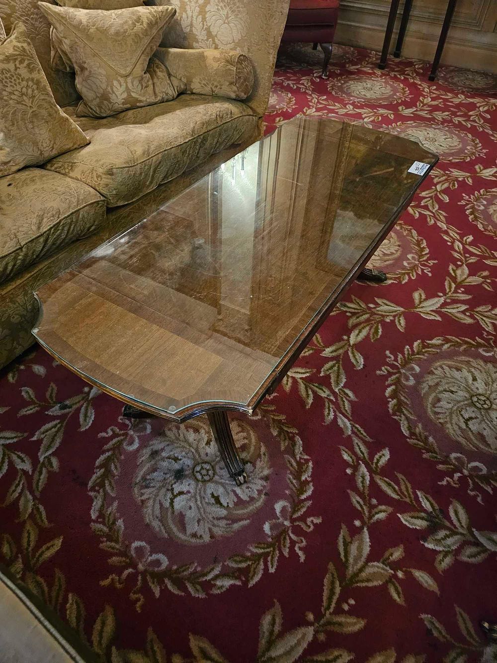 Lot 147: Regency-Style Mahogany and Glass Top Coffee Table