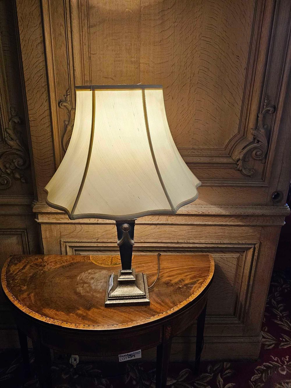 Lot 164: Neoclassical Style Patinated Metal Table Lamp