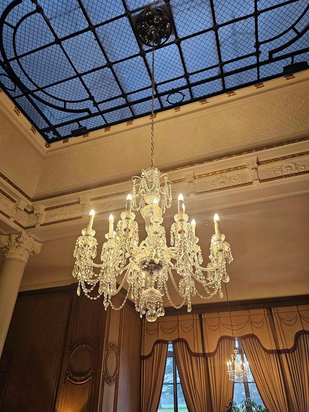 Lot 166: A Large Multi-Tiered Crystal and Gilt-Metal Chandelier, of Classical Style, 20th Century
