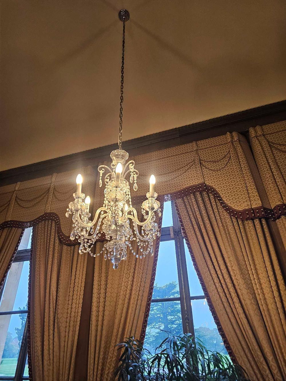 Lot 167: A Six-Light Crystal Chandelier, Neoclassical or Rococo Revival Style