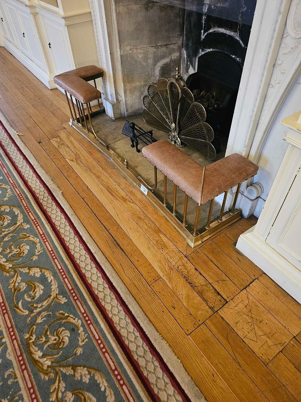 Lot 180: A Group of Traditional Brass and Iron Fireplace Accessories
