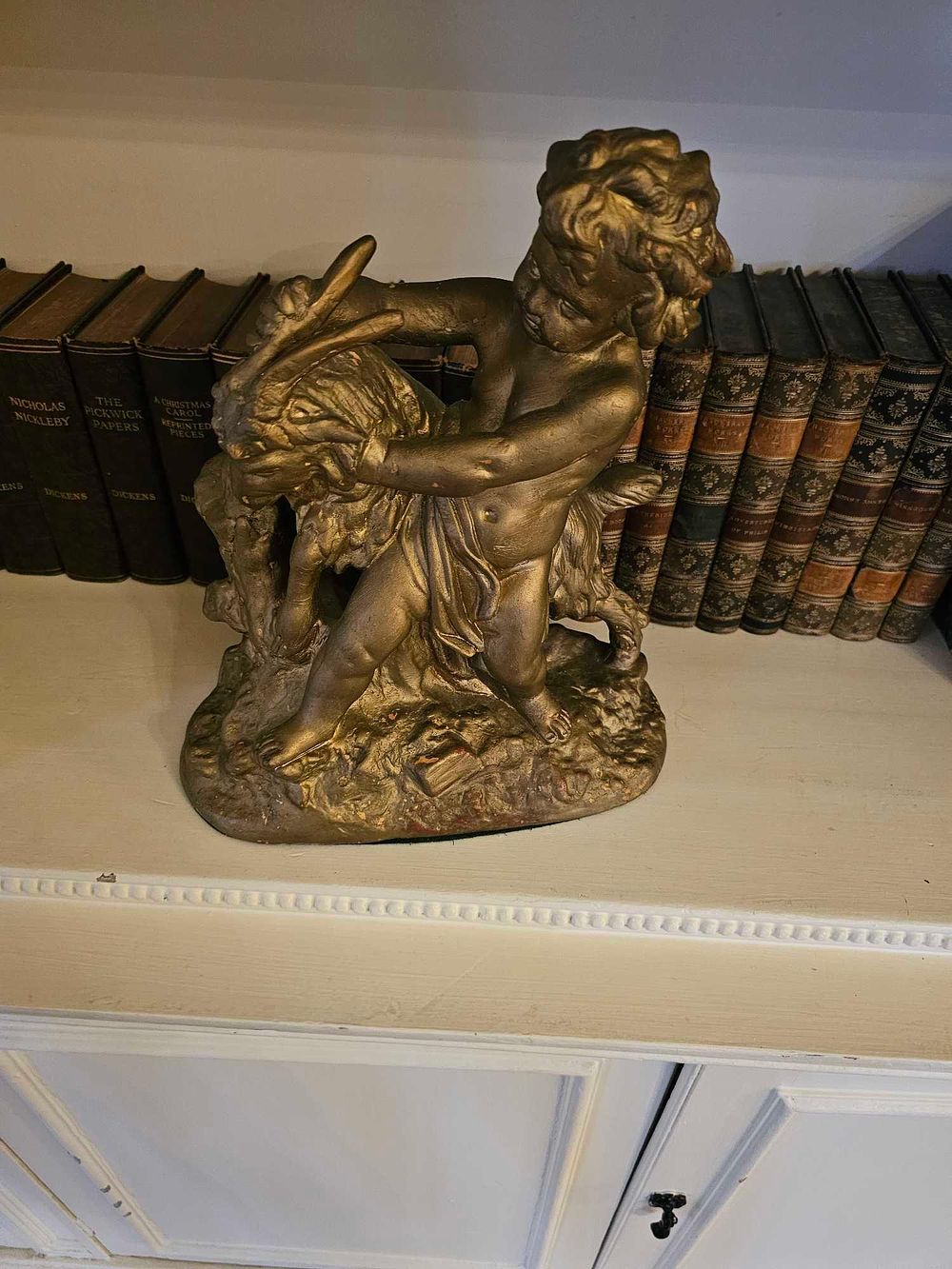 Lot 191: Late 19th Century Gilt-Bronze Group of the Infant Bacchus, After Claude Michel Clodion