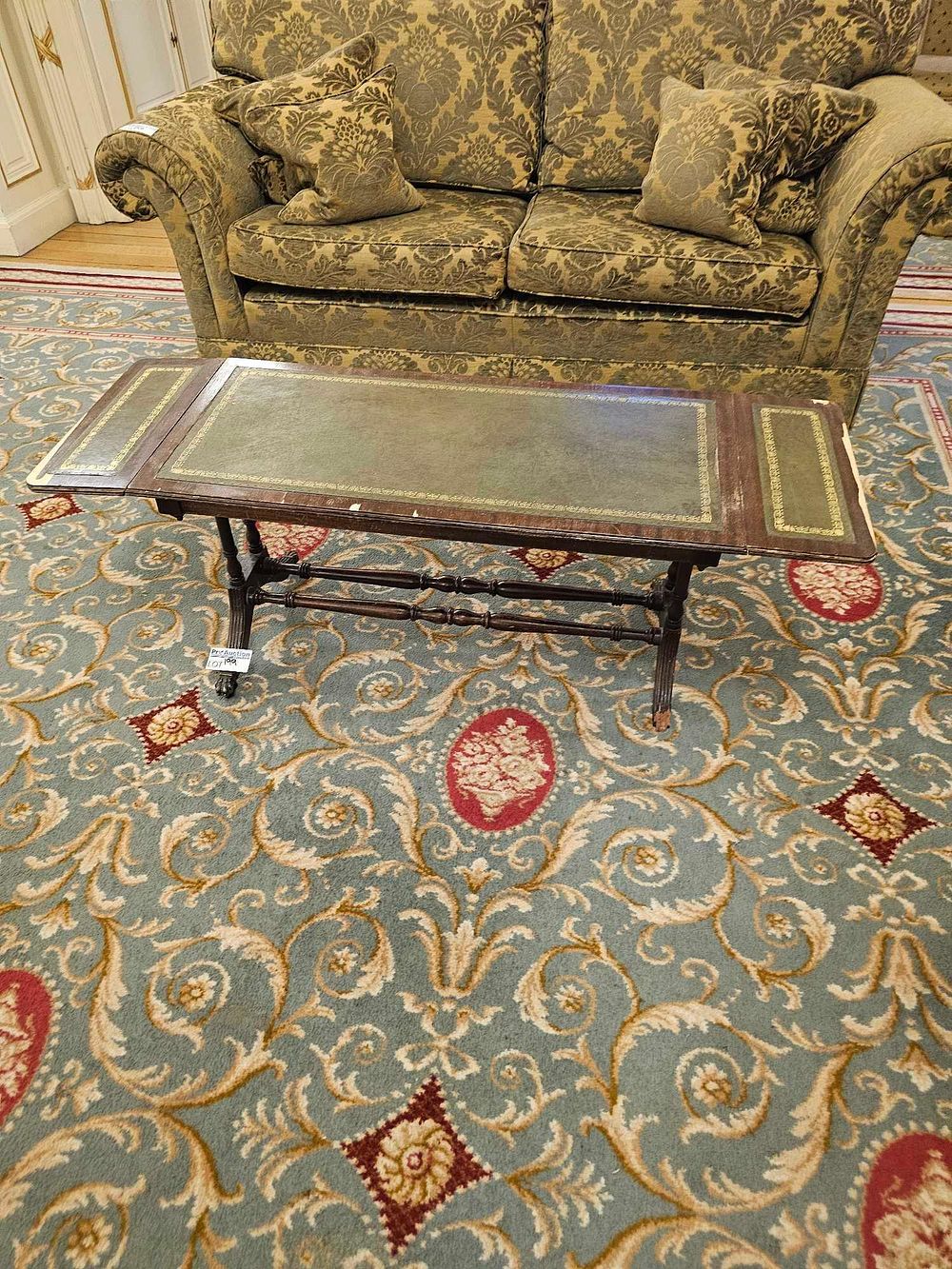Lot 199: An 18th/19th Century Louis XIII Style Walnut Drop-Leaf Sofa Table with Leather Inset Top