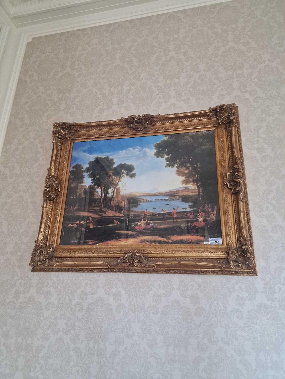 Lot 242: After Claude Gellée, called Claude Lorrain, A Classical Landscape with Figures by a River
