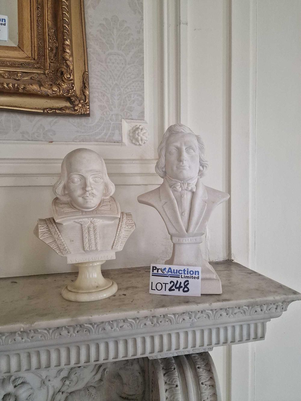 Lot 248: A Pair of Decorative Portrait Busts of William Shakespeare and Frédéric Chopin