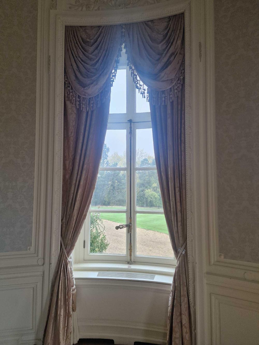 Lot 251: A Set of Rococo Revival Style Damask Window Treatments