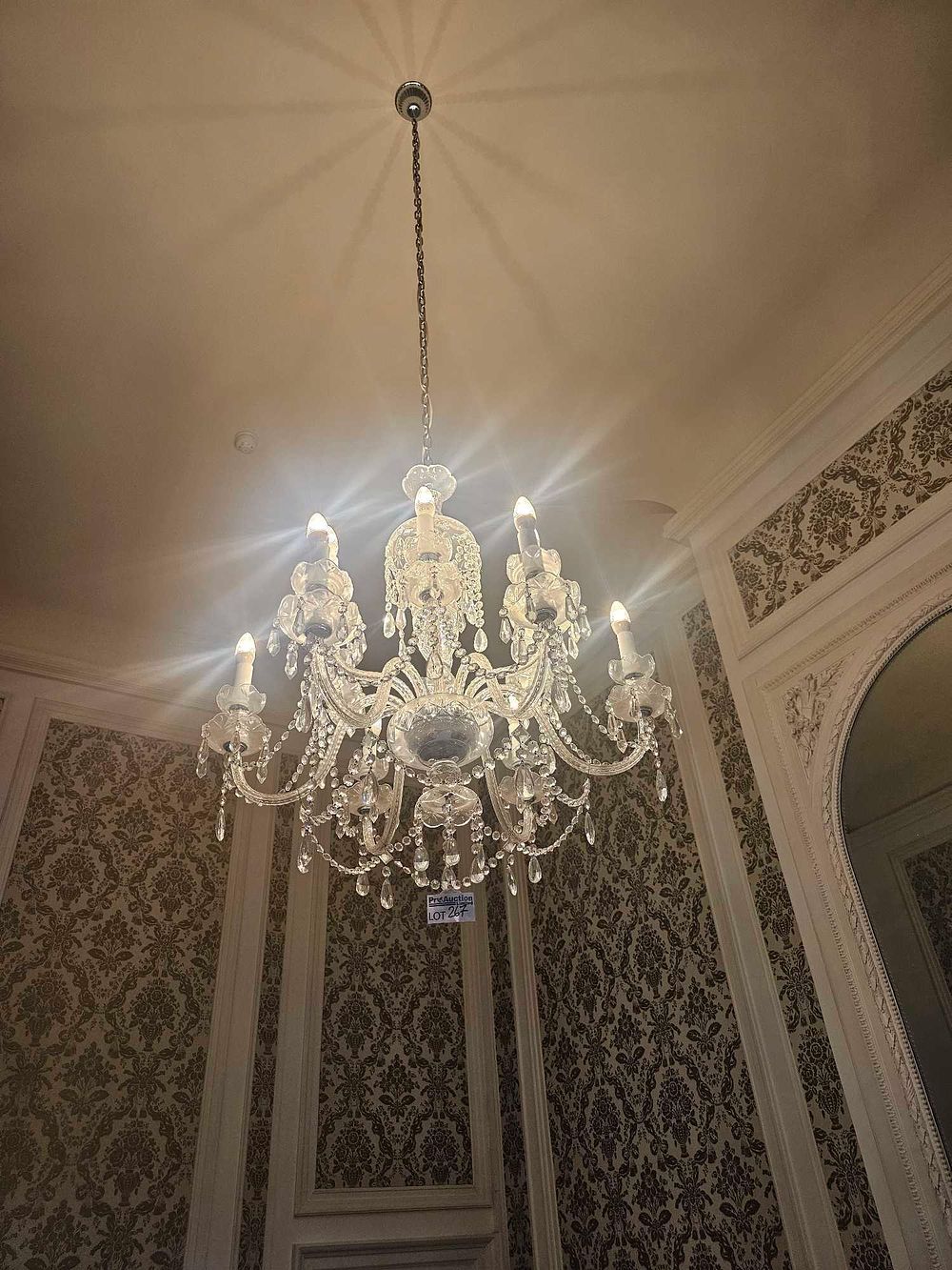 Lot 267: A Five-Light Crystal Chandelier