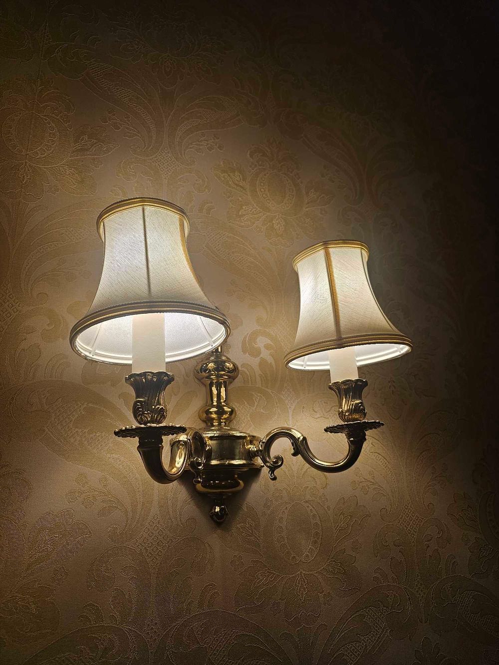 Lot 284: A Traditional European Style Double-Arm Brass Wall Sconce, in Classical Revival Style