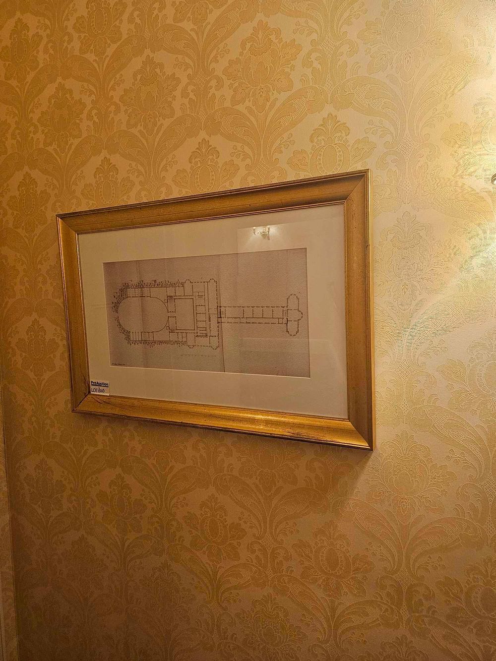Lot 300: A Framed Architectural Plan Print, Classical/Baroque Style