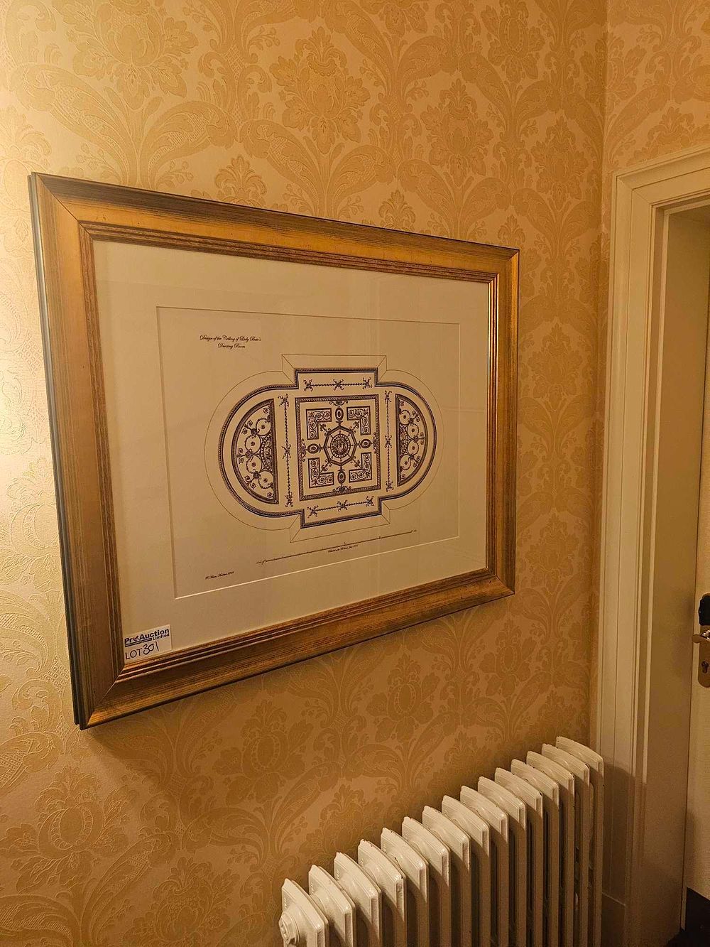 Lot 301: Robert Adam Bookplate Engraving, Design for Lady Bute's Dressing Room Ceiling