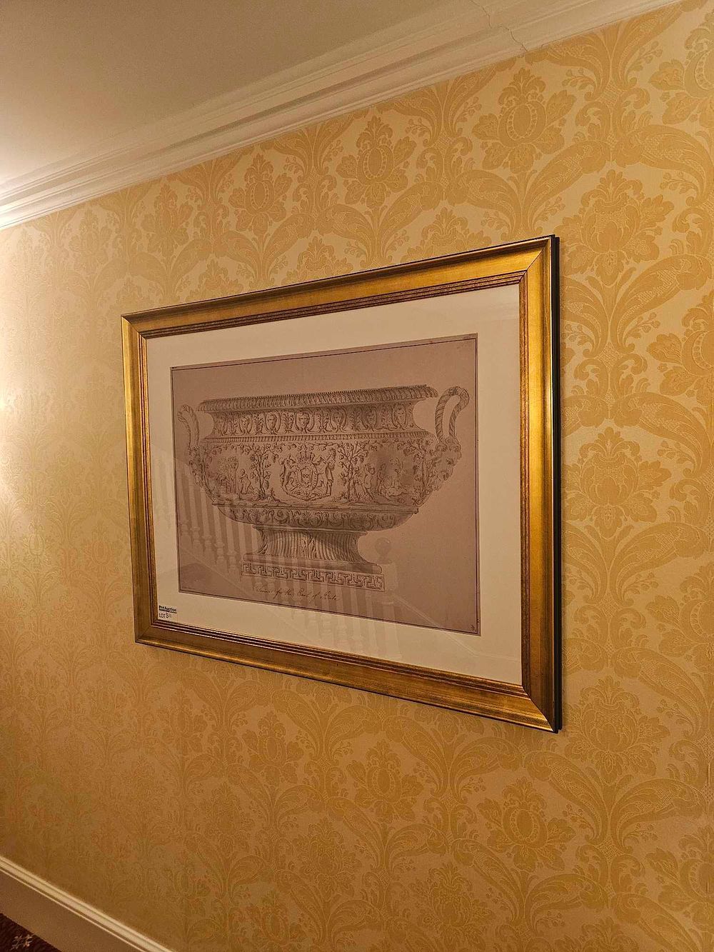 Lot 311: Framed Neoclassical Engraving of a Classical Krater, 'Vase for the Duke of Bedford'
