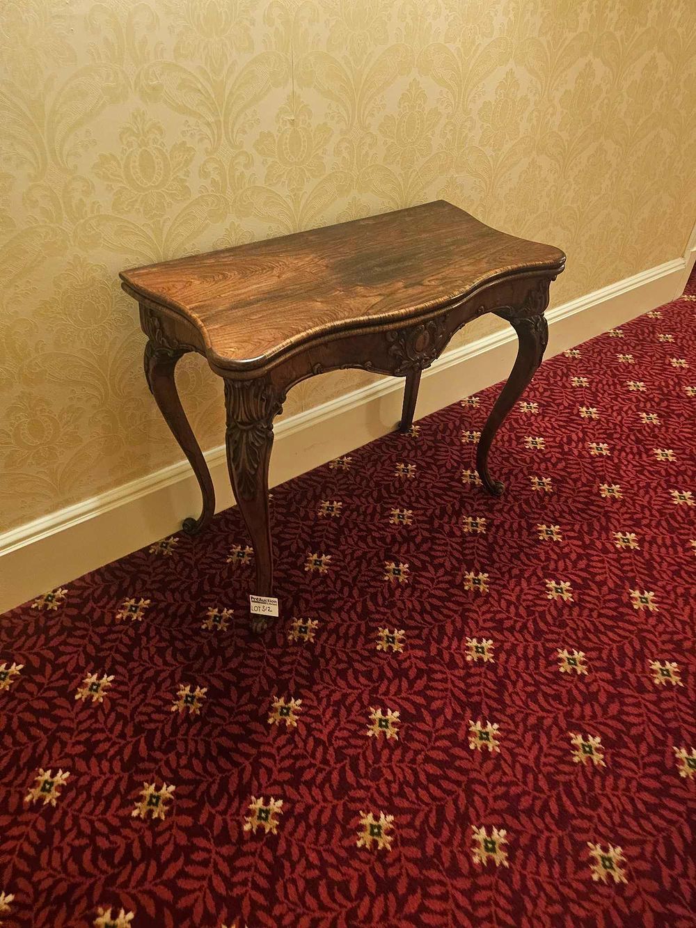 Lot 312: Late 19th Century French Louis XV/Rococo Style Walnut Folding Card Table