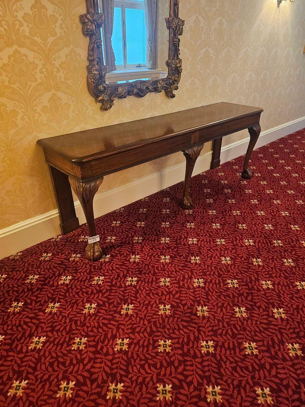 Lot 313: Early 20th Century Chippendale Style Carved Mahogany Console Table