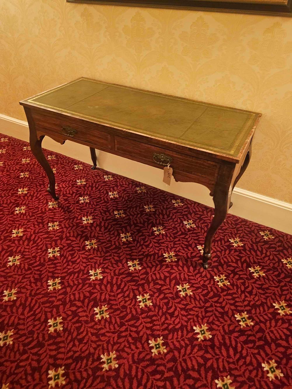 Lot 322: An Antique Queen Anne Style Leather Top Writing Table