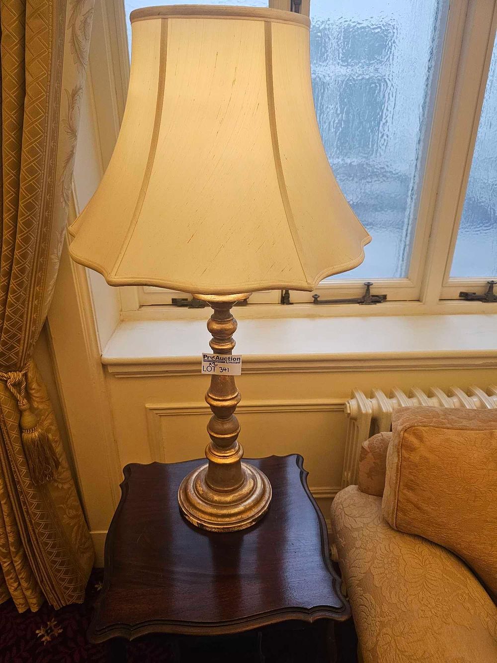 Lot 341: A Stiffel Gilt Table Lamp with Shade