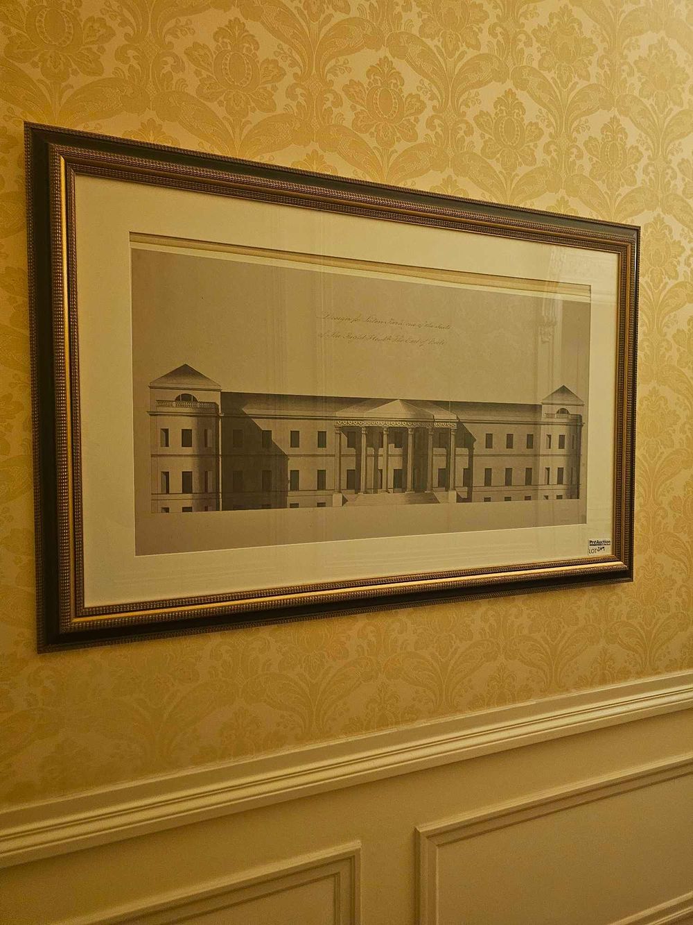 Lot 349: Print After Robert Adam, Elevation of the East Front of Luton-Park House, 1767