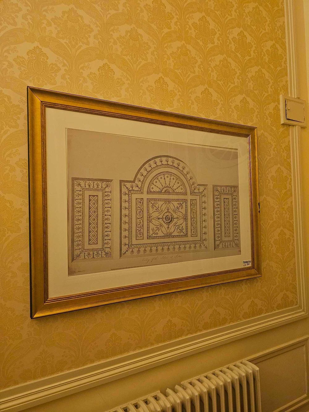 Lot 350: A Neoclassical Architectural Ceiling Design Drawing, Attributed to Robert Adam, dated 1785