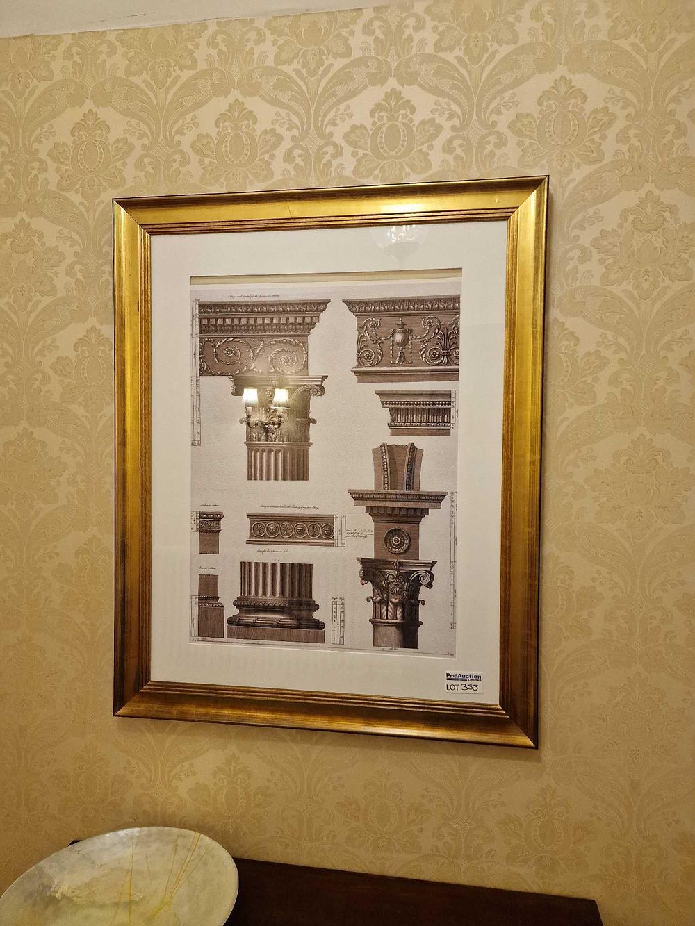Lot 355: A Framed Neoclassical Architectural Engraving, After Robert Adam, 18th Century