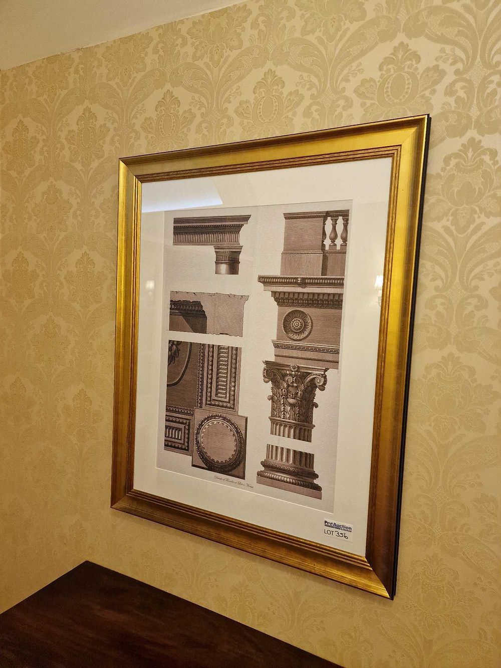 Lot 356: A Framed Architectural Print, 'Details of Florentine Architecture - Plate'