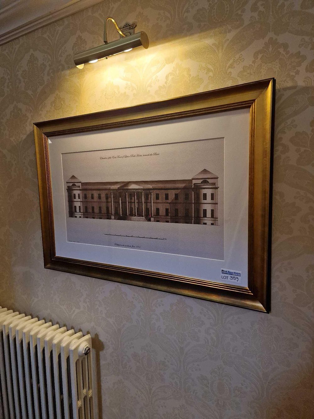Lot 359: An 18th Century Architectural Engraving of Luton Park House, Designed by Robert Adam, Engraved by Newton, Published 1794