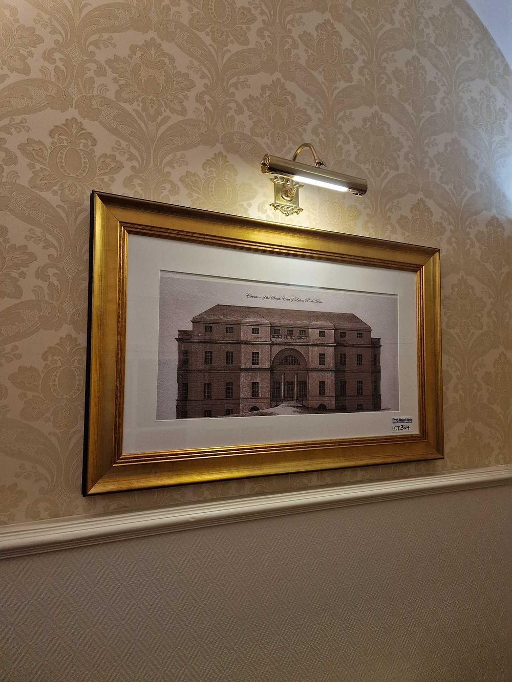 Lot 364: A Framed Architectural Print: Elevation of the South East of Latton Park House
