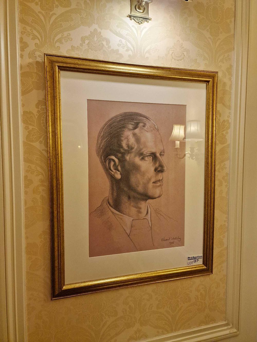 Lot 387: Edward I Halliday, Portrait of Prince Philip, Duke of Edinburgh, 1948