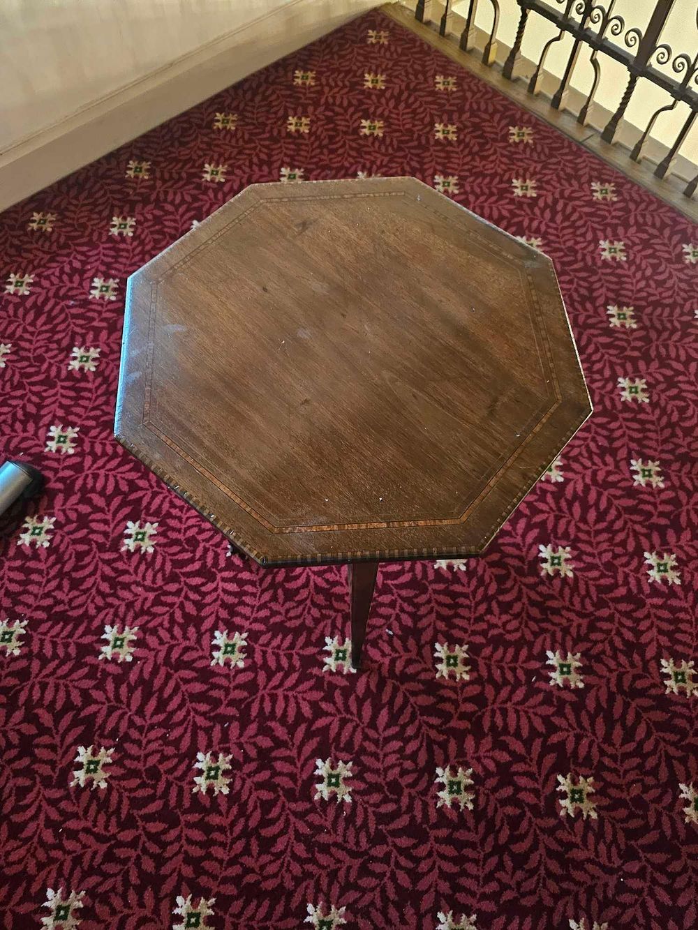 Lot 396: Edwardian Octagonal Occasional Table with Inlaid Border