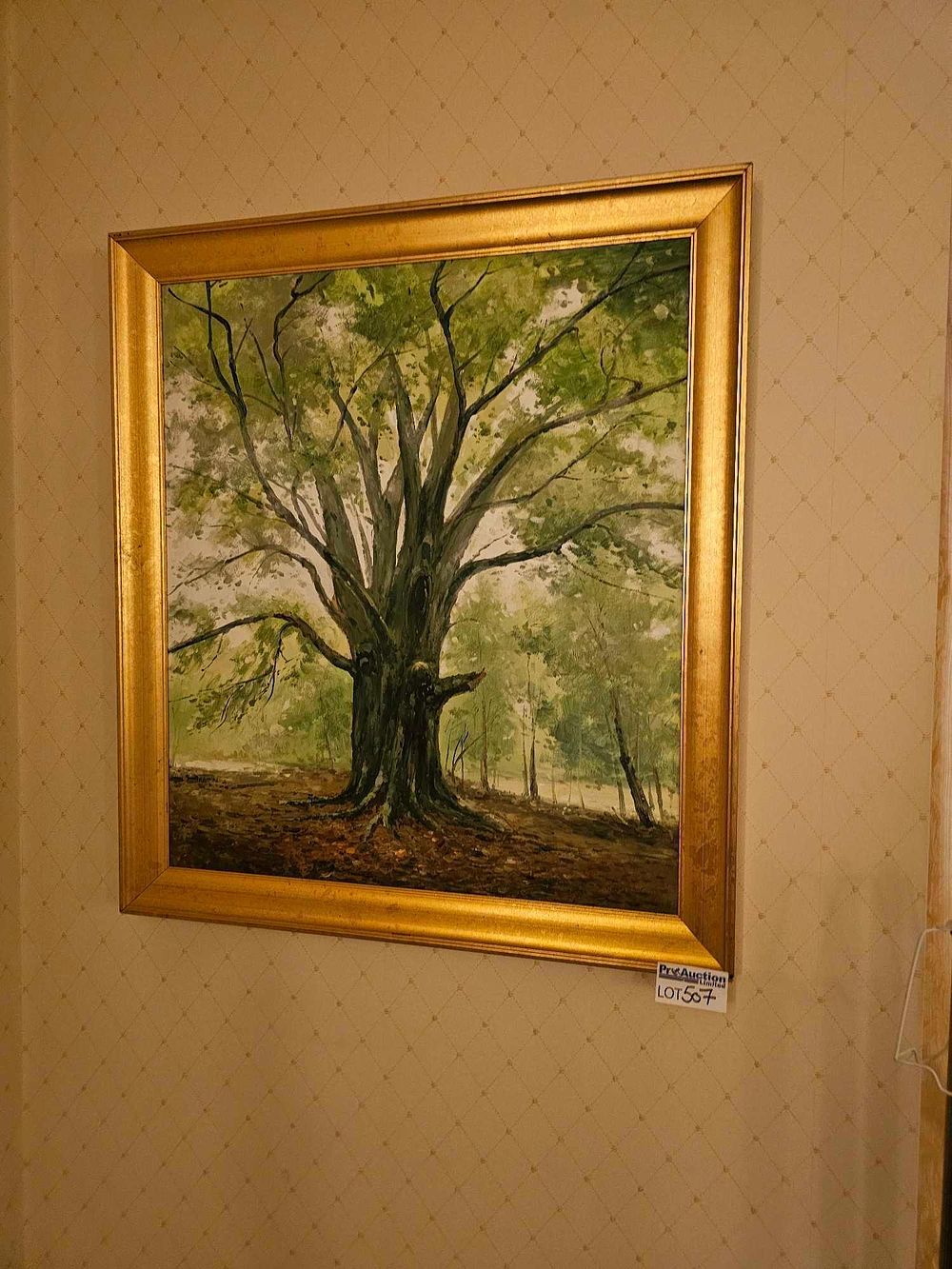 Lot 507: A 20th Century Oil on Board Woodland Landscape