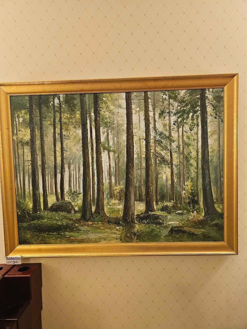 Lot 510: Impressionistic Forest Landscape Oil Painting