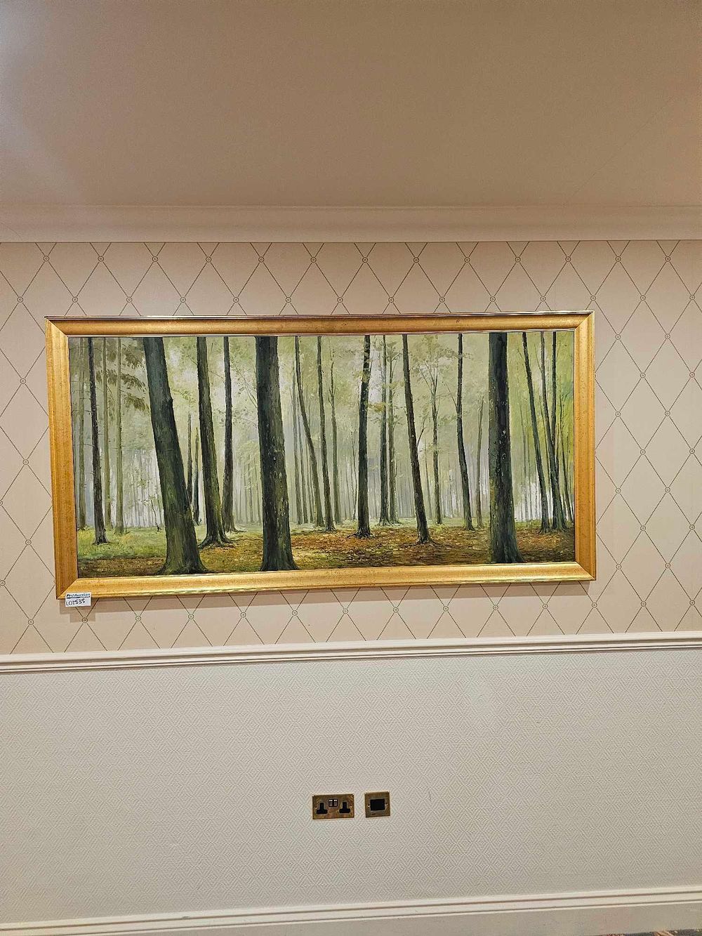 Lot 535: A Large Framed Oil on Canvas Forest Landscape