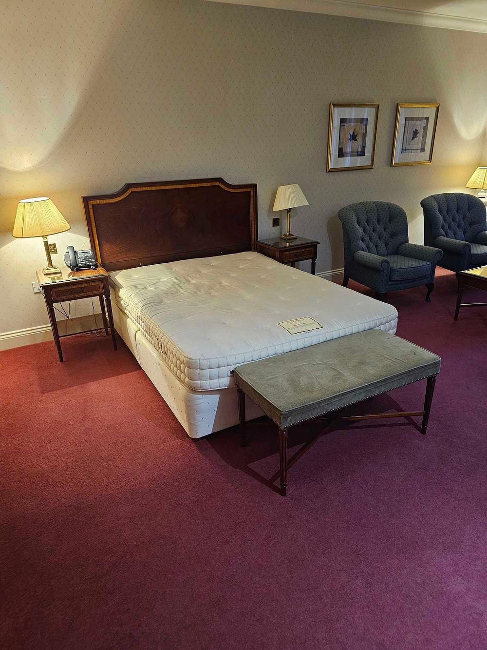 Lot 564: A Vispring Double Bed with Mahogany Headboard and a Suite of Traditional Furnishings