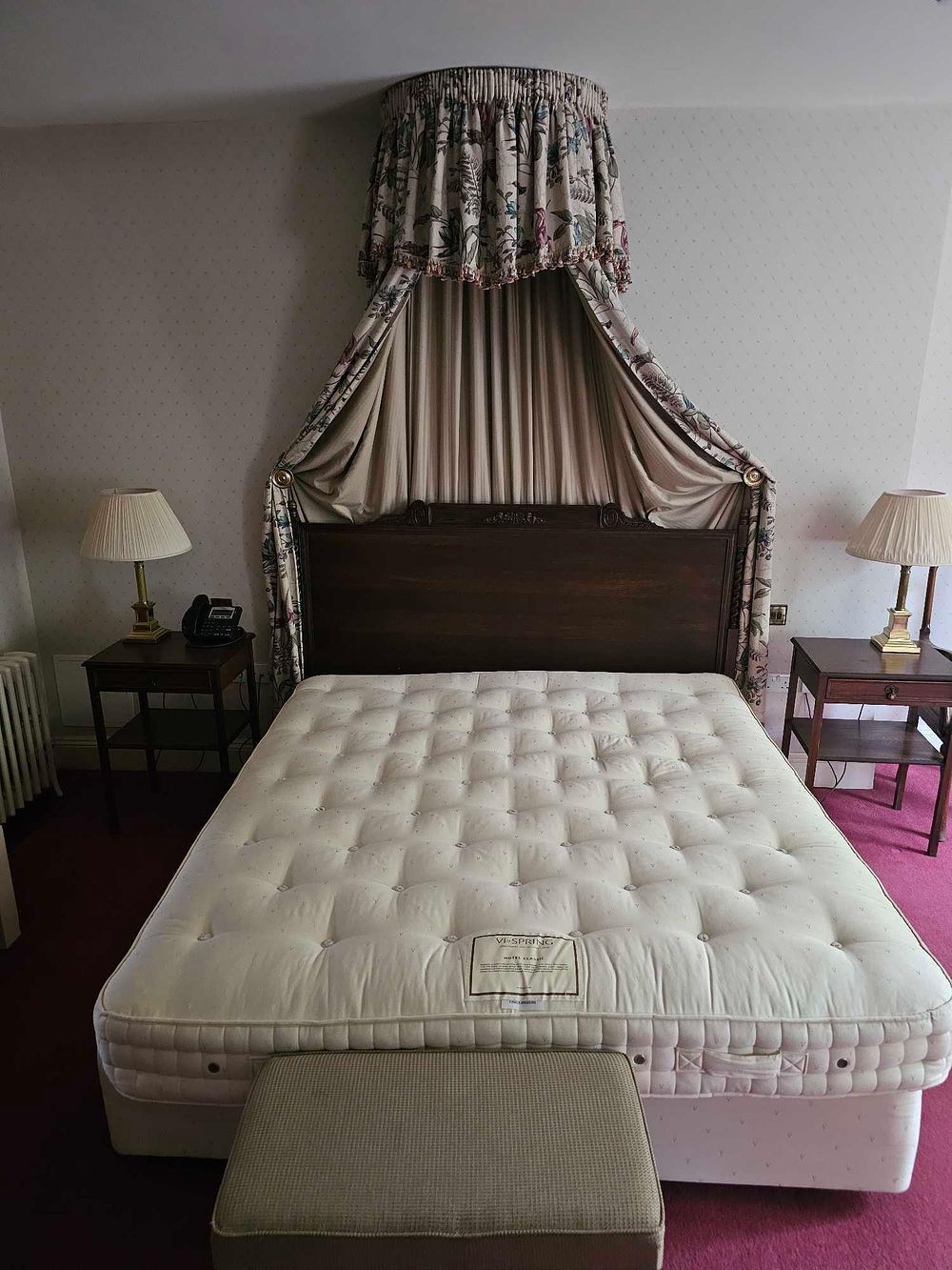 Lot 597: A Vi-Spring 'The Ultimate Mattress' King-Size Bed Ensemble and a Collection of Traditional Furniture