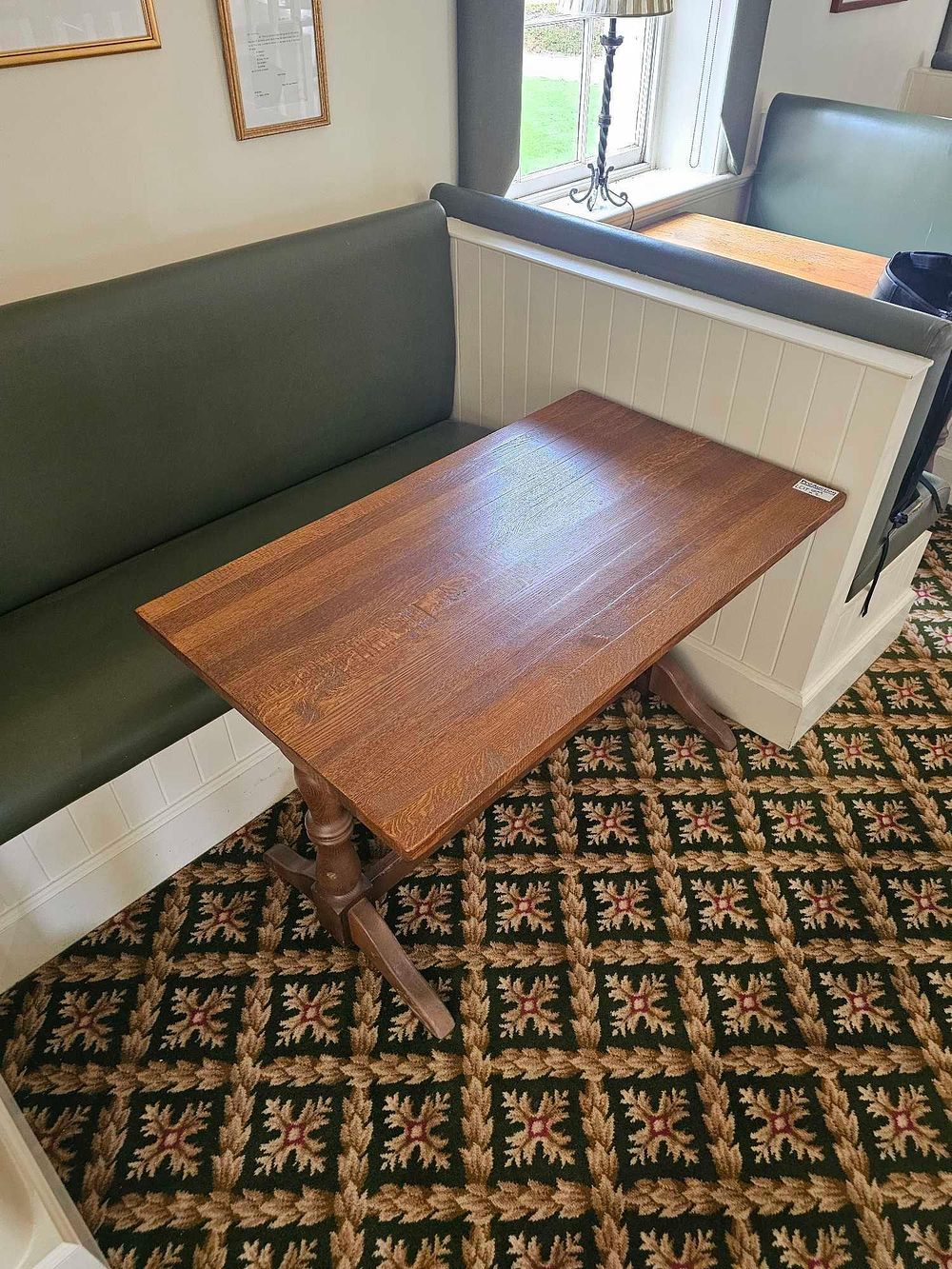 Lot 609: A Late 20th/Early 21st Century Oak Two-Pedestal Trestle Table