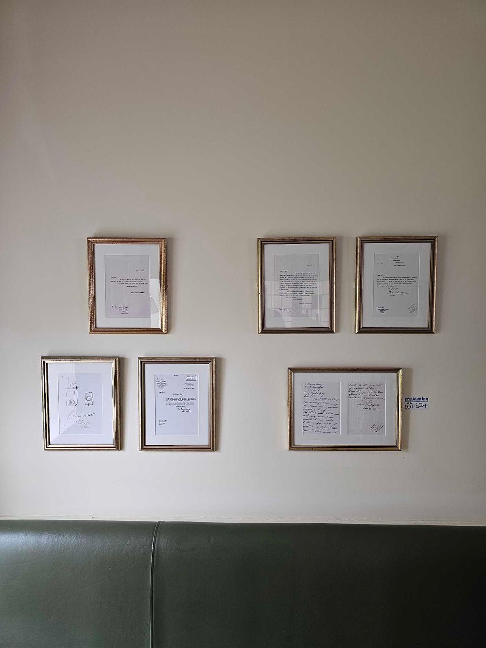 Lot 624: A Collection of Six Framed Early 20th Century Documents