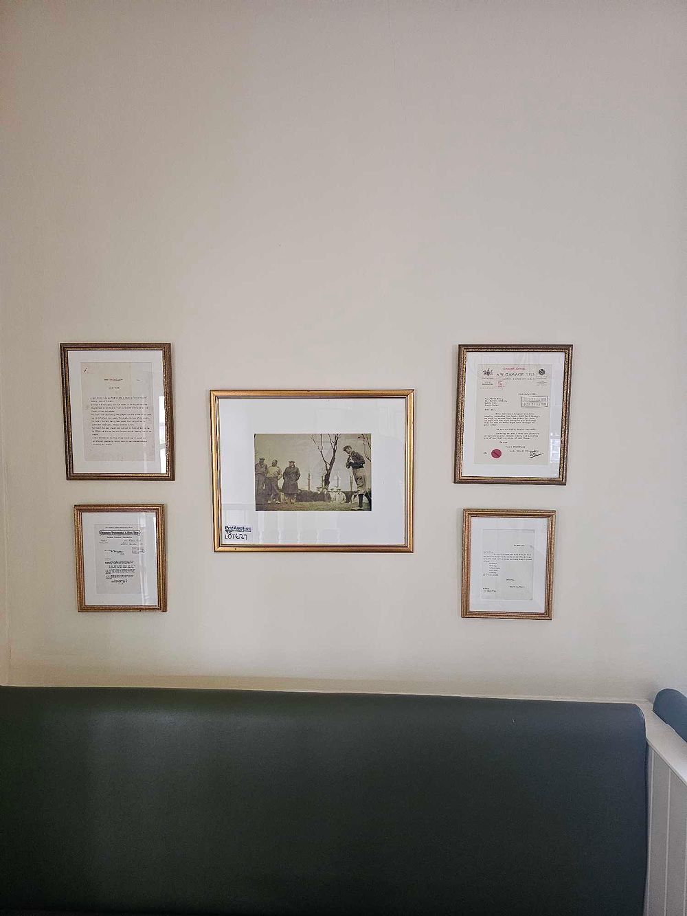 Lot 627: A Collection of Six Framed Golfing Ephemera and Photograph, Mid-20th Century