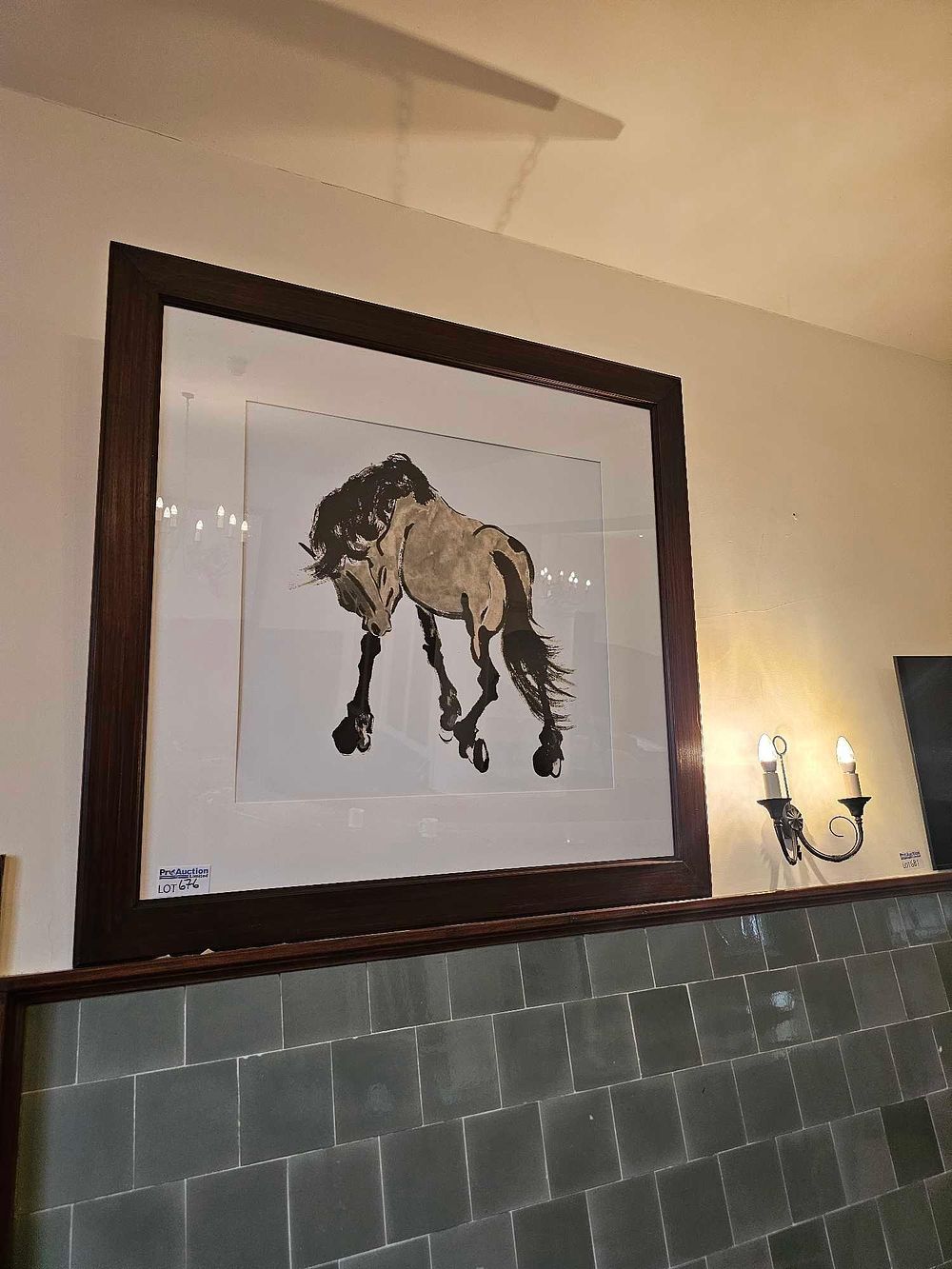 Lot 676: Xu Beihong Framed Art Print, 'A Standing Horse'