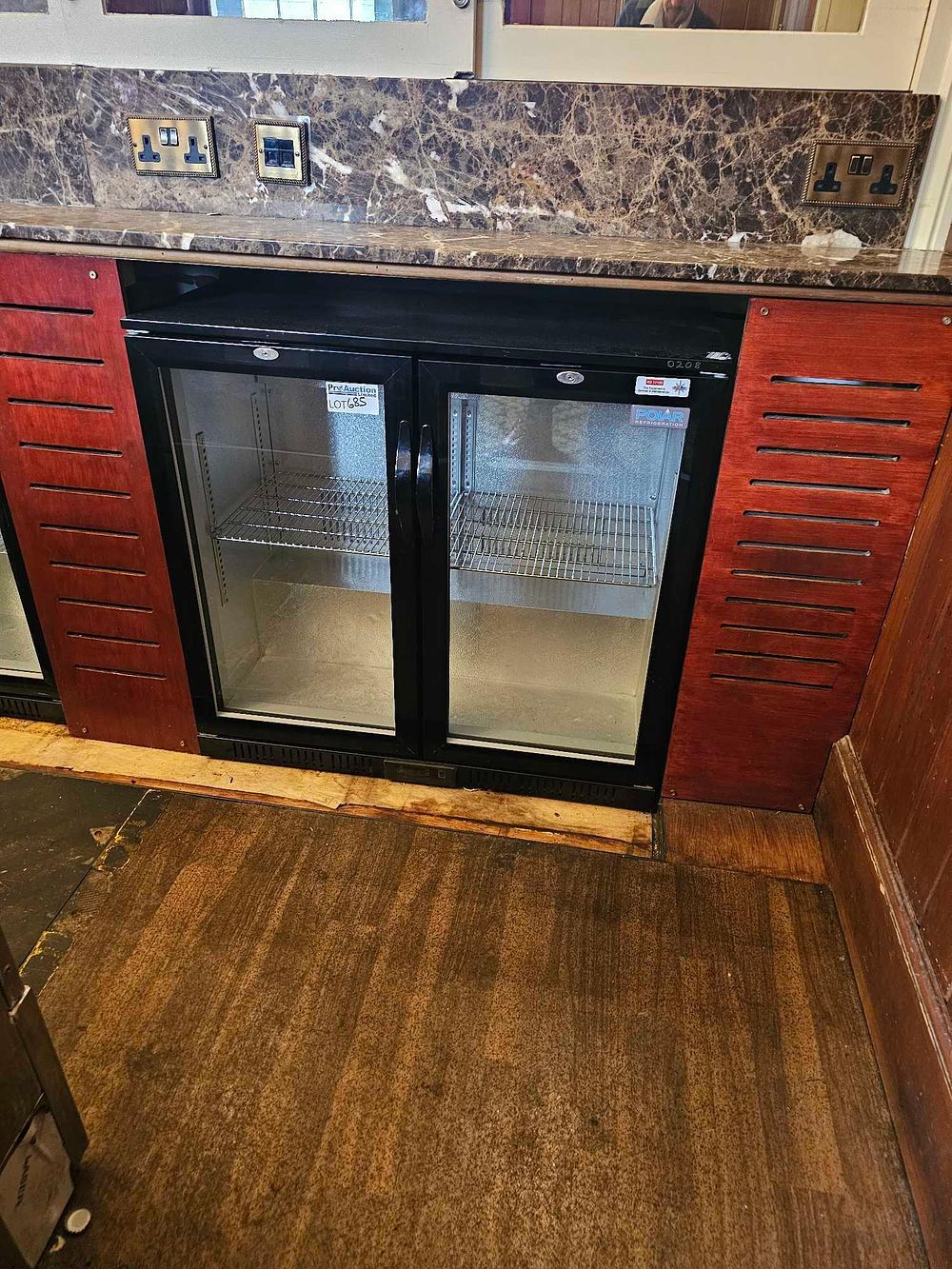 Lot 685: A Polar Refrigeration Double-Door Under-Counter Back Bar Cooler, Integrated into a Fitted Counter