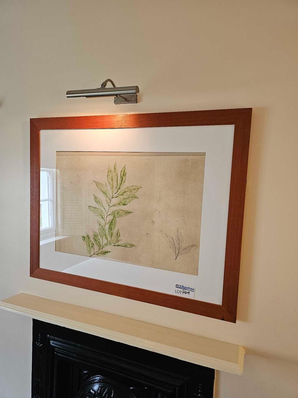 Lot 749: Framed Botanical Print, Depicting a Leafy Branch