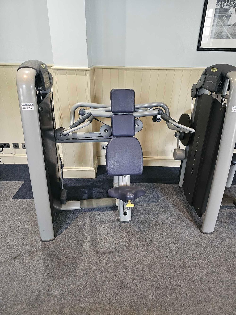Lot 783: Two Technogym Selection Fitness Machines: A Shoulder Press and an Abdominal Cruncher
