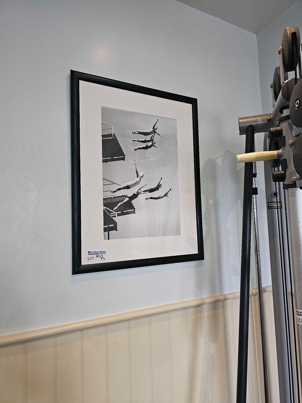 Lot 803: A Pair of Mid-20th Century Sports Photographs, including 'Seven Champion Divers In LA' by Underwood Archives