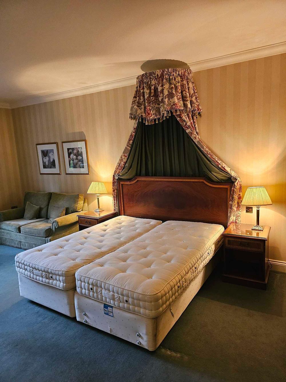 Lot 839: A Suite of Traditional-Style Veneered Mahogany Bedroom and Living Area Furnishings