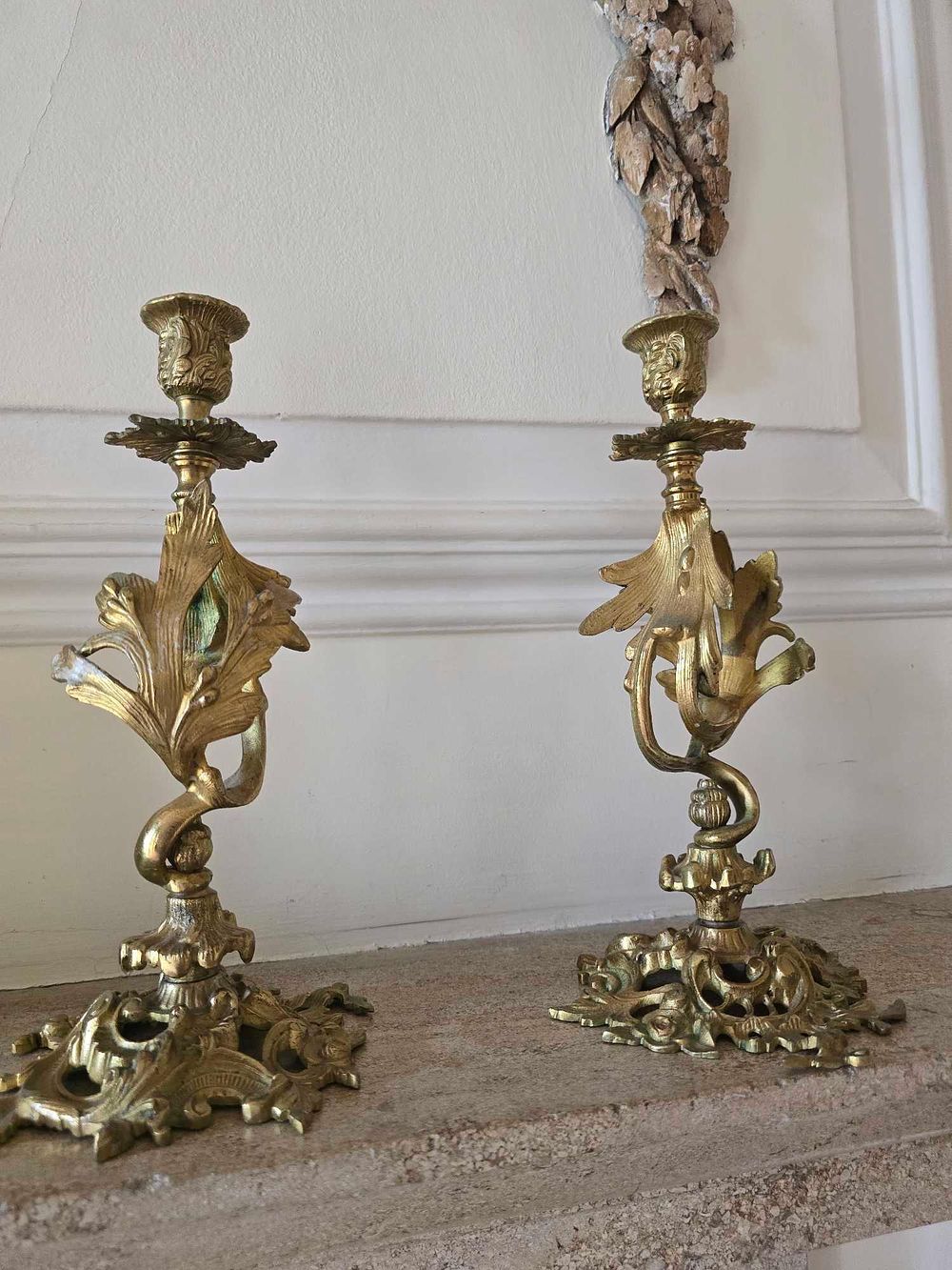 Lot 2038: A Pair of 19th Century French Gilt Bronze Candlesticks