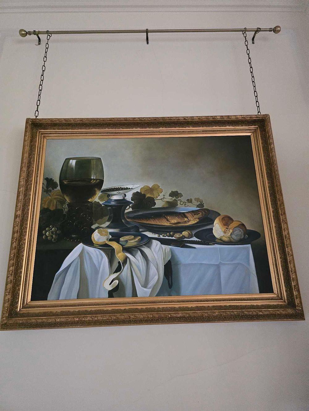 Lot 2046: After Pieter Claesz: Still Life with a Fish, Oil on Canvas